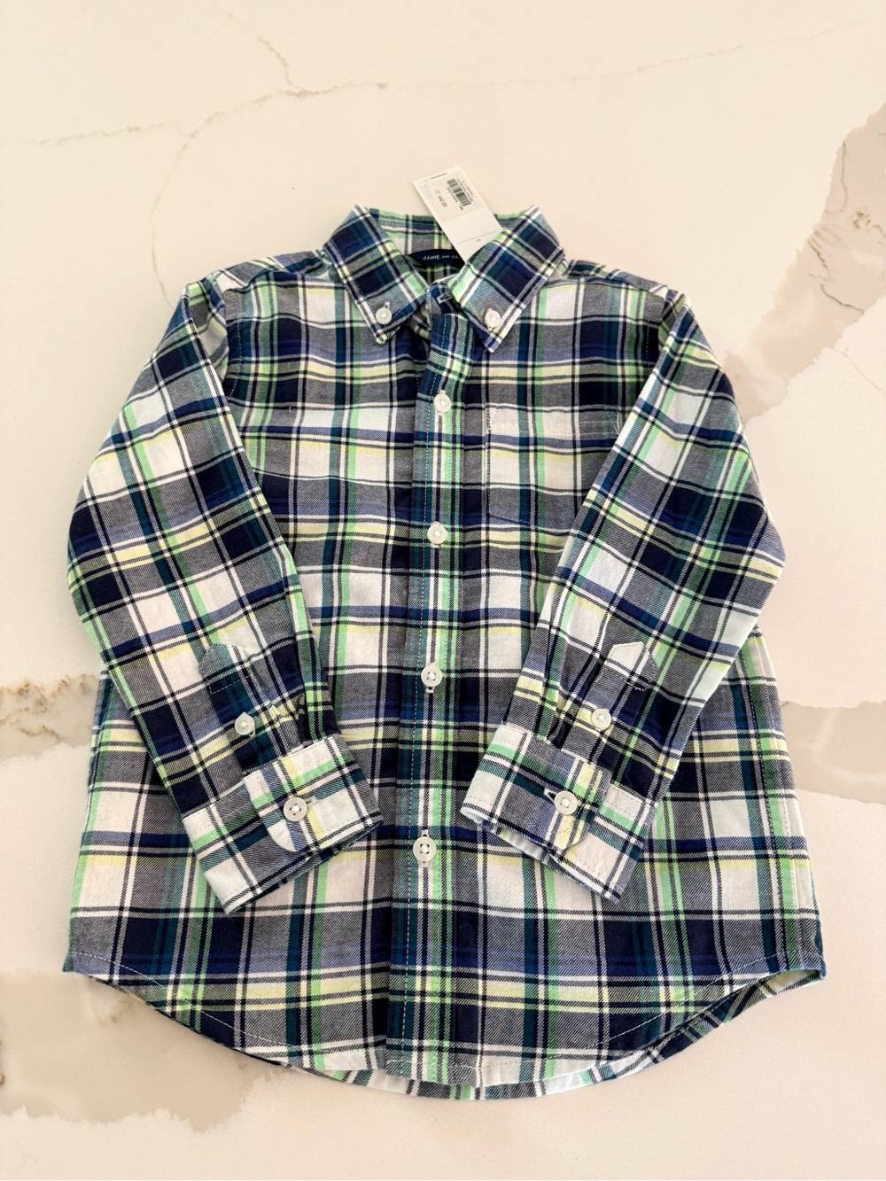 Janie and Jack Plaid Cotton flannel Button Down Shirt